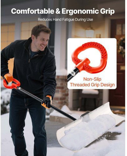 Vevor Plastic Snow Pusher Shovel 48in Heavy Duty Winter Snow Plow Driveway