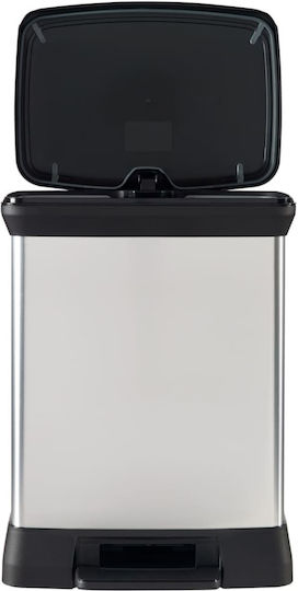 Curver Recycling Waste Bin Plastic with Pedal Silver 30lt