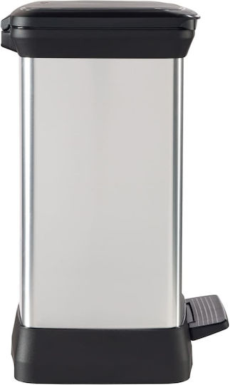 Curver Recycling Waste Bin Plastic with Pedal Silver 30lt