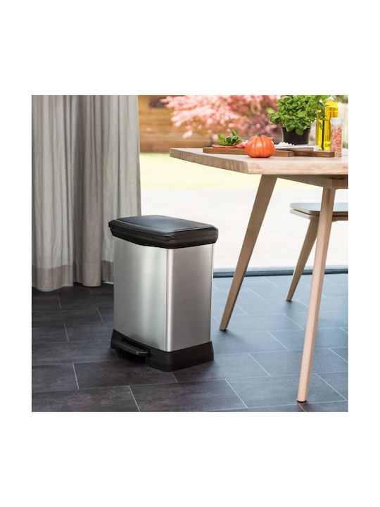 Curver Waste Bin Recycling Plastic with Pedal Silver 30lt 1pcs