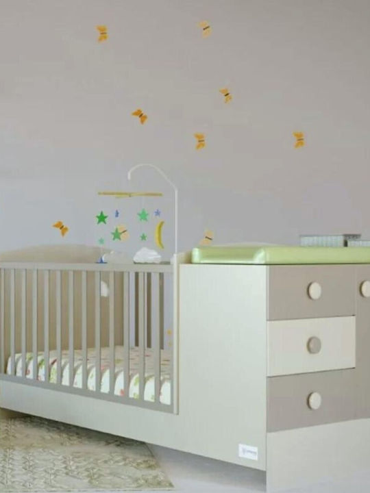 Asterias Bebe Πολυμορφική Κούνια Angel White/Cappuchino με Συρτάρι
