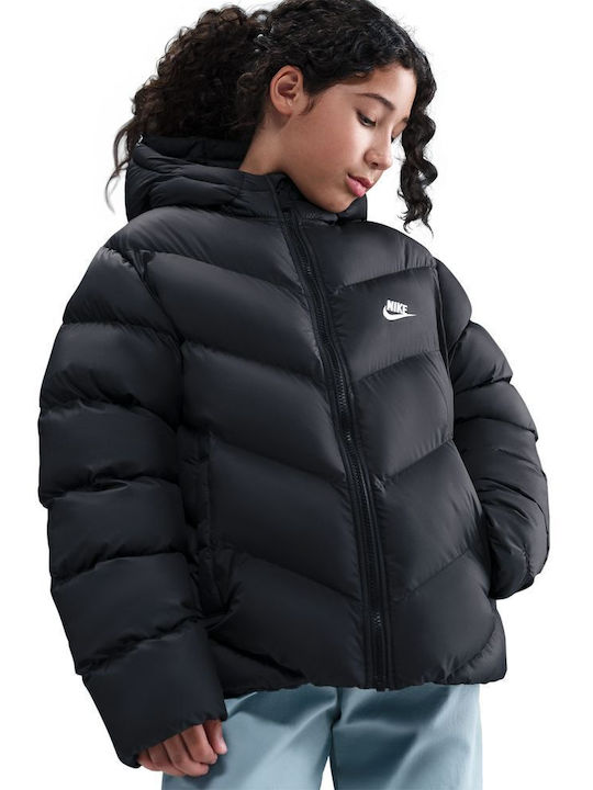 Sportswear Kids Sports Long Jacket with Hood Black