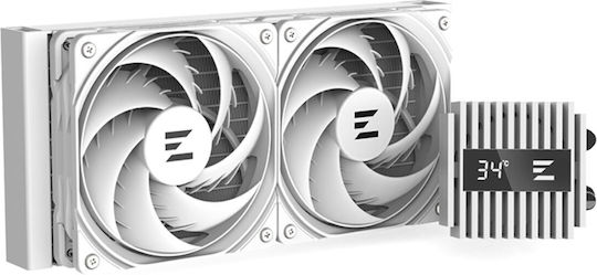 Zalman Alpha2 A24 Wasserkühlsysteme AIO CPU mit 2 Lüfterabmessung 120mm und ARGB Beleuchtung Weiße
