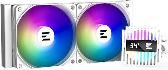 Zalman Alpha2 A24 Wasserkühlsysteme AIO CPU mit 2 Lüfterabmessung 120mm und ARGB Beleuchtung Weiße