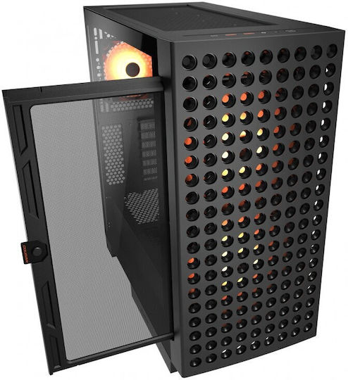 Cougar Airface Eco RGB Gaming Midi Tower Κουτί Υπολογιστή με Πλαϊνό Παράθυρο Μαύρο