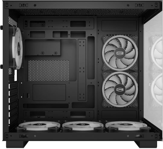 PCCOOLER C3 T500 Геймърско бюро Midi Tower Компютърна кутия със страничен прозорец и ARGB осветление Черен