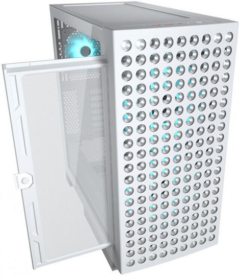 Cougar Airface Eco RGB Gaming Midi Tower Κουτί Υπολογιστή με Πλαϊνό Παράθυρο Λευκό