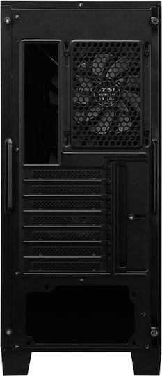 MSI MAG Forge 121A B75 PCIE5 Геймърско бюро Midi Tower Компютърна кутия със страничен прозорец и RGB осветление Черен