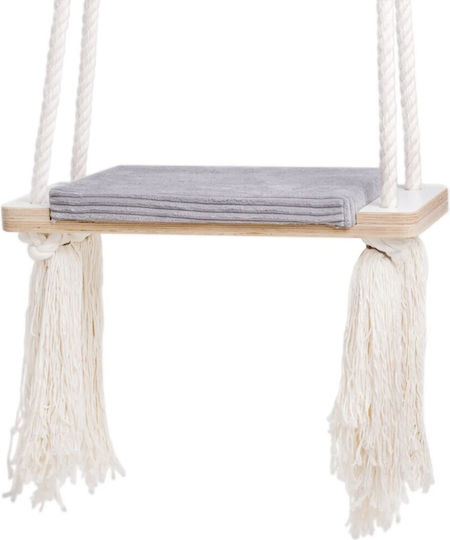 Bubbles Lover Hanging Wooden Kids Swing for 3+ Years Gray