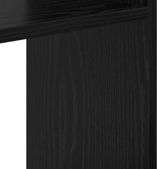 Kids Wooden Bookcase Black 92x29x188cm
