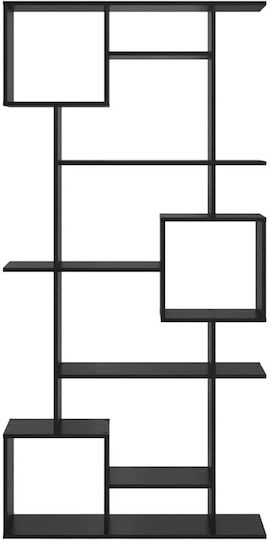 Kids Wooden Bookcase Black 92x29x188cm