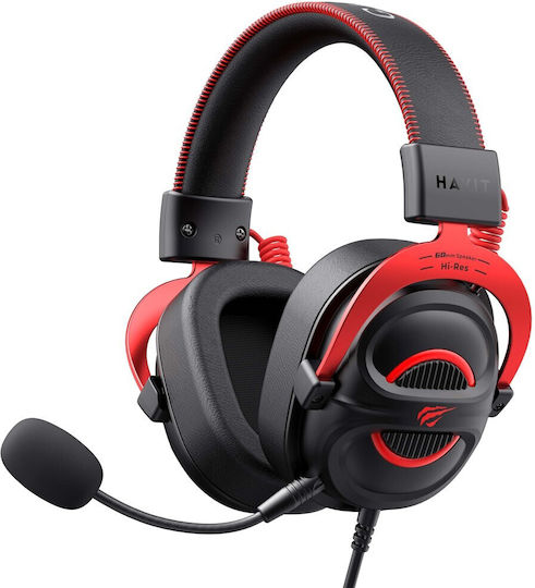 Havit H2002e Over Ear Gaming Headset με σύνδεση 3.5mm Κόκκινο