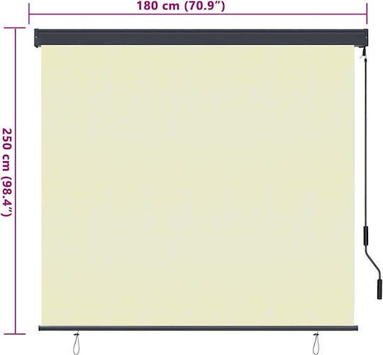vidaXL Rolete Geam Semi-Blackout Bej Lățime180xÎnălțime250cm 362085