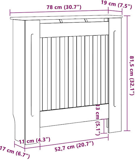 Vidaxl Капак за Радиатор 2 Бр Бели 78 x 19 x 81.5 см