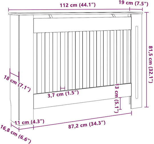 Vidaxl Покривка за Радиатор 2 Бр Грани 112 X 19 X 81.5 См