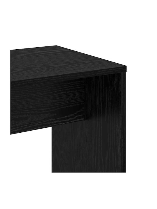 Masă De Toaletă De Podea Din Lemn Stejar Negru Cu Oglindă 86.5x35x136cm