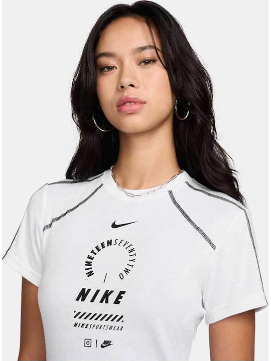Sportswear Καλοκαιρινό Mini Αθλητικό Φόρεμα T-shirt Κοντομάνικο Λευκό