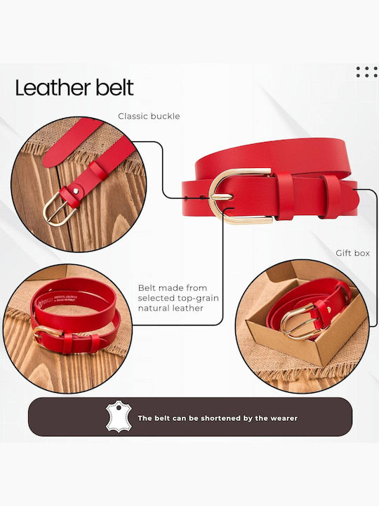 Leder Damen Gürtel Rot