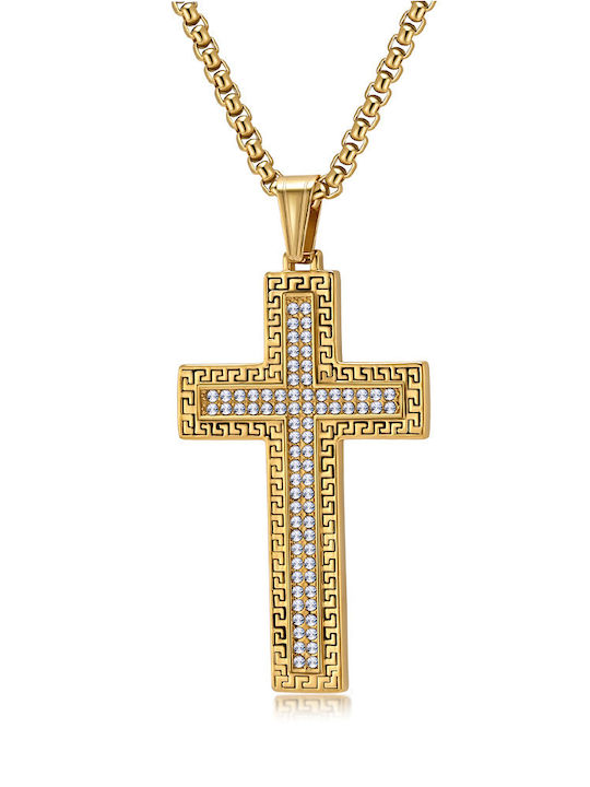 Legend Accessories Ατσάλινος Σταυρός Επιχρυσωμένος