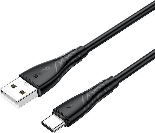 BWOO Редовна USB 2.0 Кабел USB-C мъжки - USB-A мъжки 27W Черен 1м