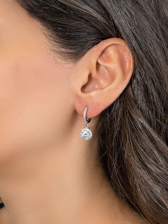 Kiriakos Gofas Silver Hoop Earrings with Moissanite