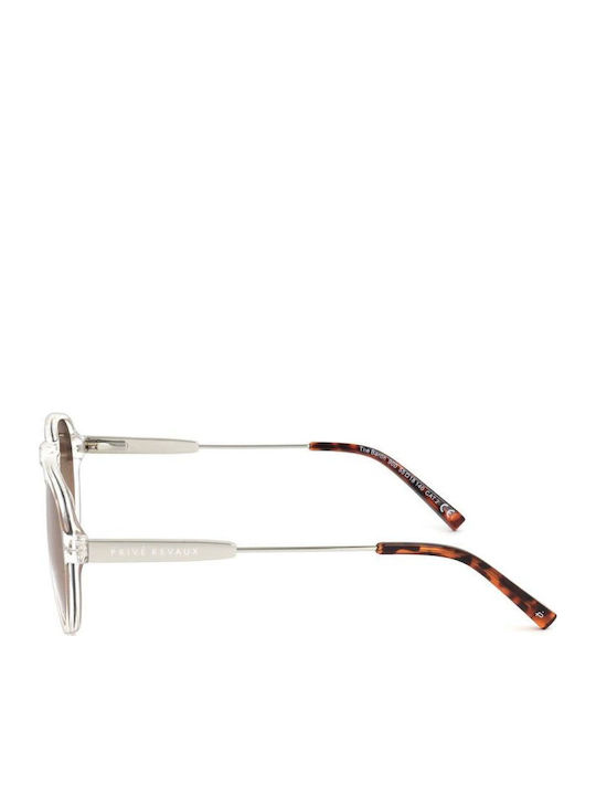 Prive Revaux Unisex Sunglasses with Transparent Plastic Frame and Brown Lens THEBARON/S-900