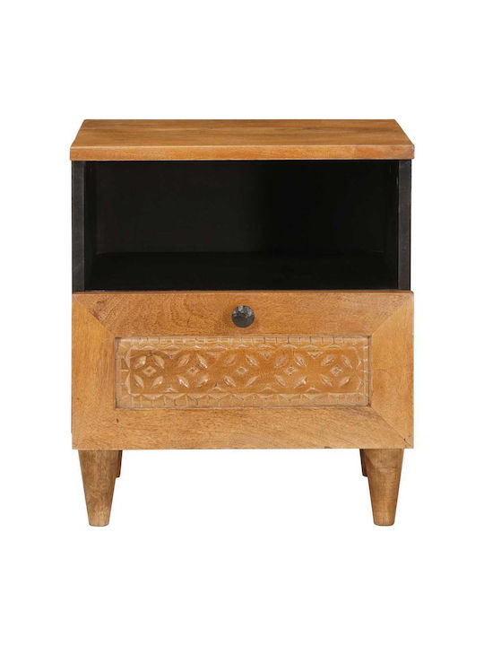 Bedside Table Made of Solid Mango Wood 40x33x46cm