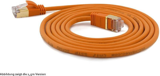 Wantec S/FTP Kat.7 (10Gbps) Netzwerkkabel Ethernet 0.5m Orange