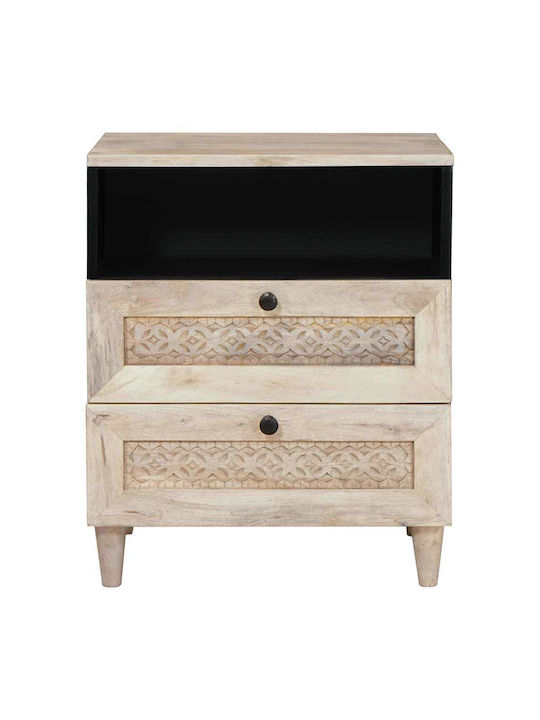 vidaXL Bedside Table Made of Solid Mango Wood 50x33x60cm