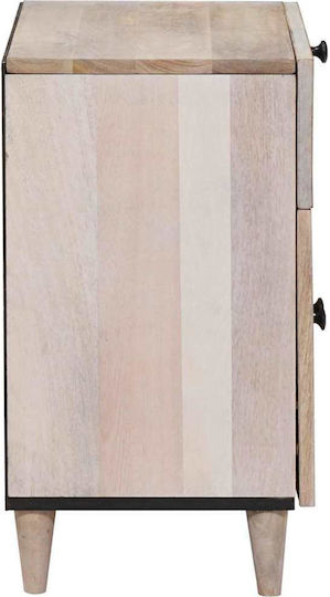 Bedside Table Made of Solid Mango Wood 50x33x60cm