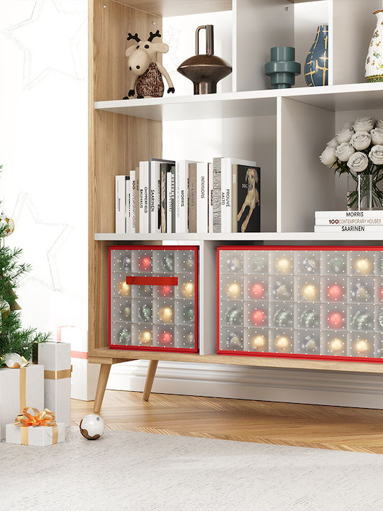 Bakaji Bakaji Christmas Decorations Box Ornament Organizer Capacity 64 Balls