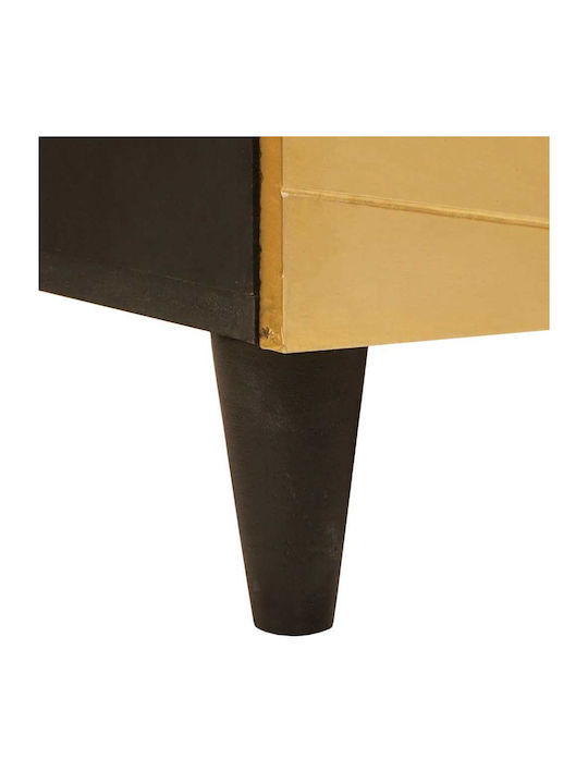 Sideboard Wooden with Drawers Black, Gold 60x33.5x100cm