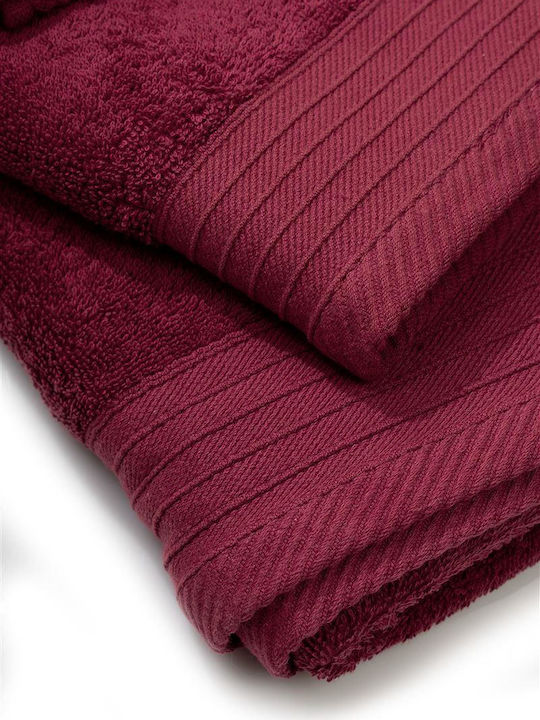 Dimcol Prosop de mână Pene 40x60cm. Bordeaux Greutate 500gr/m²