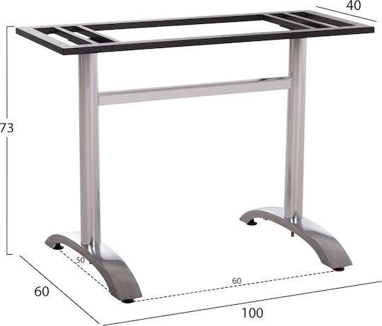 HomeMarkt Metallic Table Stand for Table / Office with Adjustable Chrome 6x6x73cm