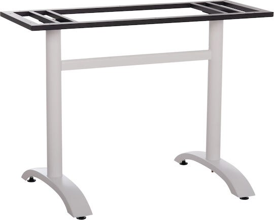 HomeMarkt Metallic Table Stand for Table / Office with Adjustable White 6x6x73cm