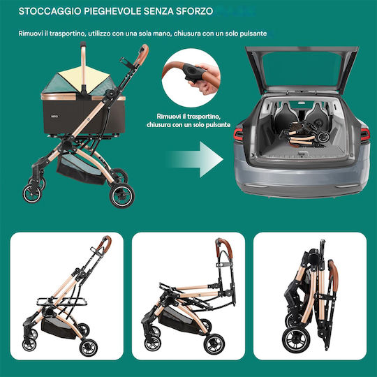 Bakaji Kinderwagen für Hunde / Katzen bis 50kg Braun