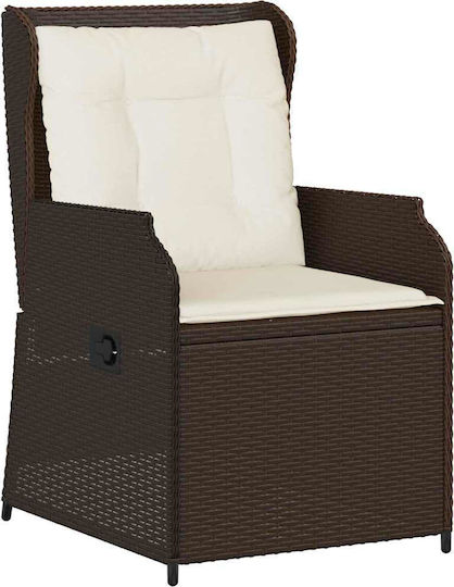 Outdoor-Stuhl Rattan Garten Coffee mit Kissen 2Stück 55x67x95εκ.