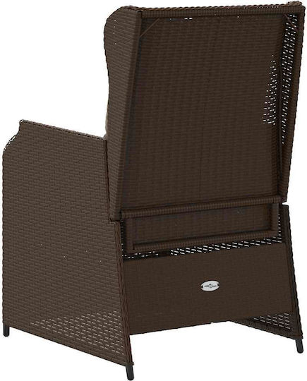 Outdoor-Stuhl Rattan Garten Coffee mit Kissen 2Stück 55x67x95εκ.