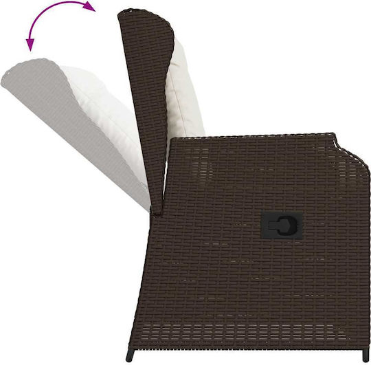 Outdoor-Stuhl Rattan Garten Coffee mit Kissen 2Stück 55x67x95εκ.