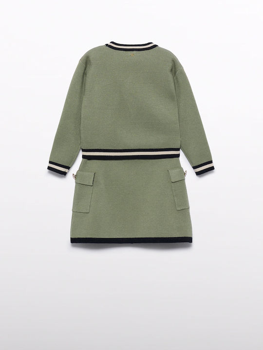 Kids' Set with Skirt Winter 2pcs Green Open