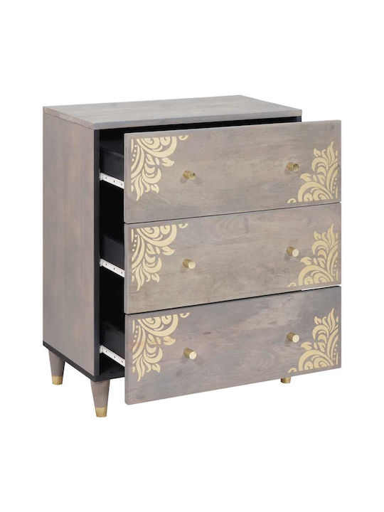 Συρταριέρα Κρεβατοκάμαρας Grey And Gold 60x33.5x75cm