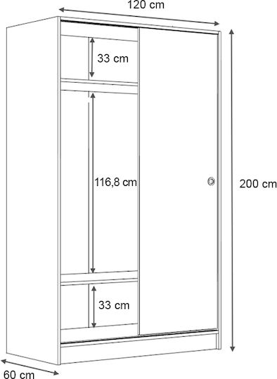 Double Door Sliding Regio 120x60x200cm Grey Concrete Double Door Sliding Regio 120x60x200cm Grey Concrete