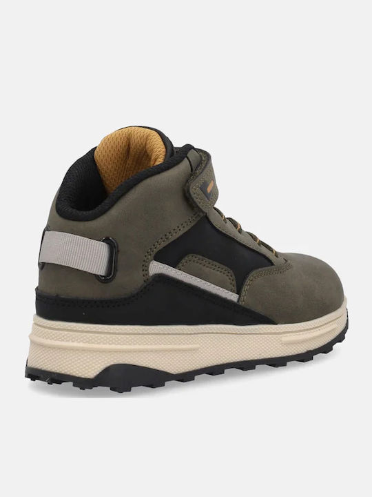Παιδικά Sneakers High Ανατομικά με Σκρατς Χακί