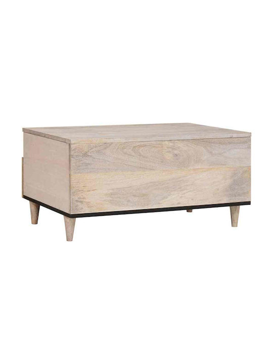 vidaXL Kaffeetisch Zentral aus Massivholz mit Schubladen Weiß M80xT54xH40cm