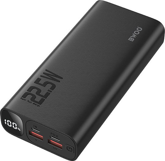 BWOO GSM188868 Power Bank 20000mAh 22.5W with 2 USB-A Ports and USB-C Port Power Delivery Black