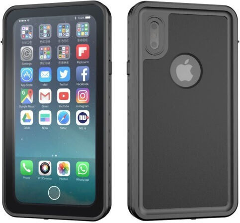 Redpepper Shockproof Waterproof 360 Full Cover Πλαστικό Αδιάβροχο Μαύρο (iPhone X / Xs)