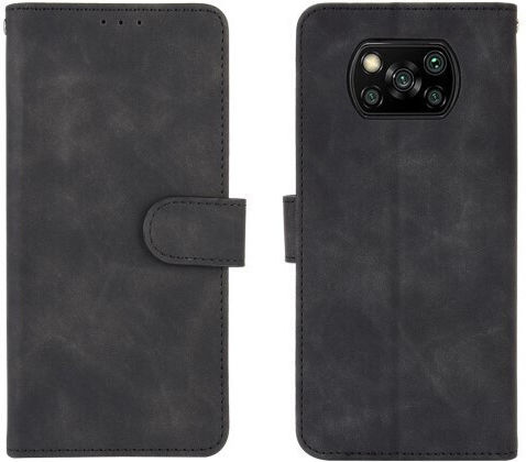 Skin-Τouch Wallet Δερματίνης Μαύρο (Poco X3 NFC / Poco X3 Pro)