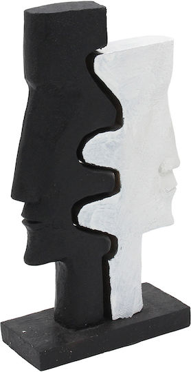 Polyresin Dekoration 16x7x30 cm Weiß Schwarz Keskor 72325-1