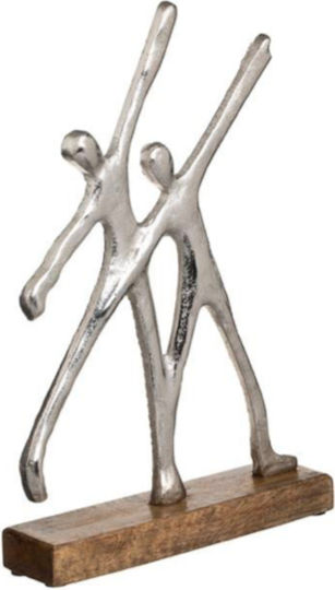 Tischdekoration Holzbasis Geschmiedete Figur Tänzerisches Paar 20x5x31cm Tischdekoration Holzbasis Geschmiedete Figur Tänzerisches Paar 20x5x31cm