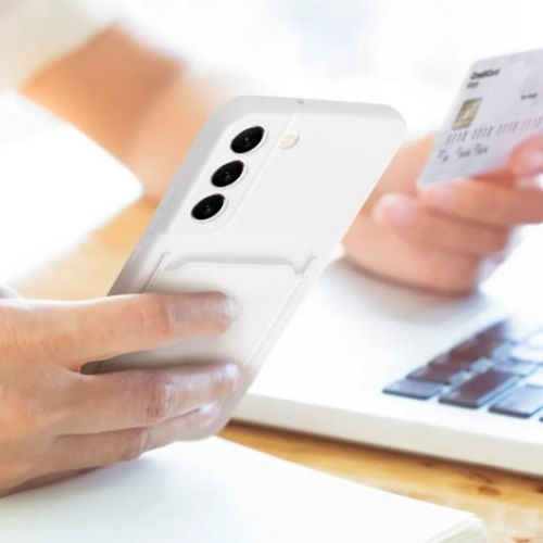 Forcell Back Cover Σιλικόνης με Υποδοχή για Κάρτες Λευκό (Redmi 9A / 9AT)